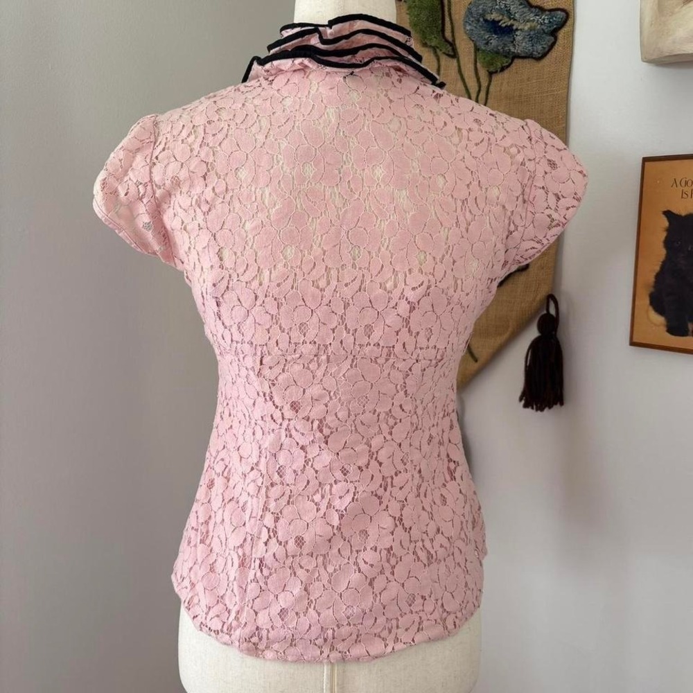 Office Siren Y2K Ruffled Button-Down - Picture 4 of 6